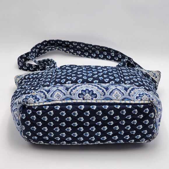 Vera Bradley Vintage 2000s Nantucket Navy Blue Quilted Tote Shoulder Bag - Picture 6 of 12